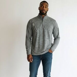 JOHNNIE-O Performance Gray 1/4 Zip Pullover Top Shirt Sz XL Golf Utility Tech